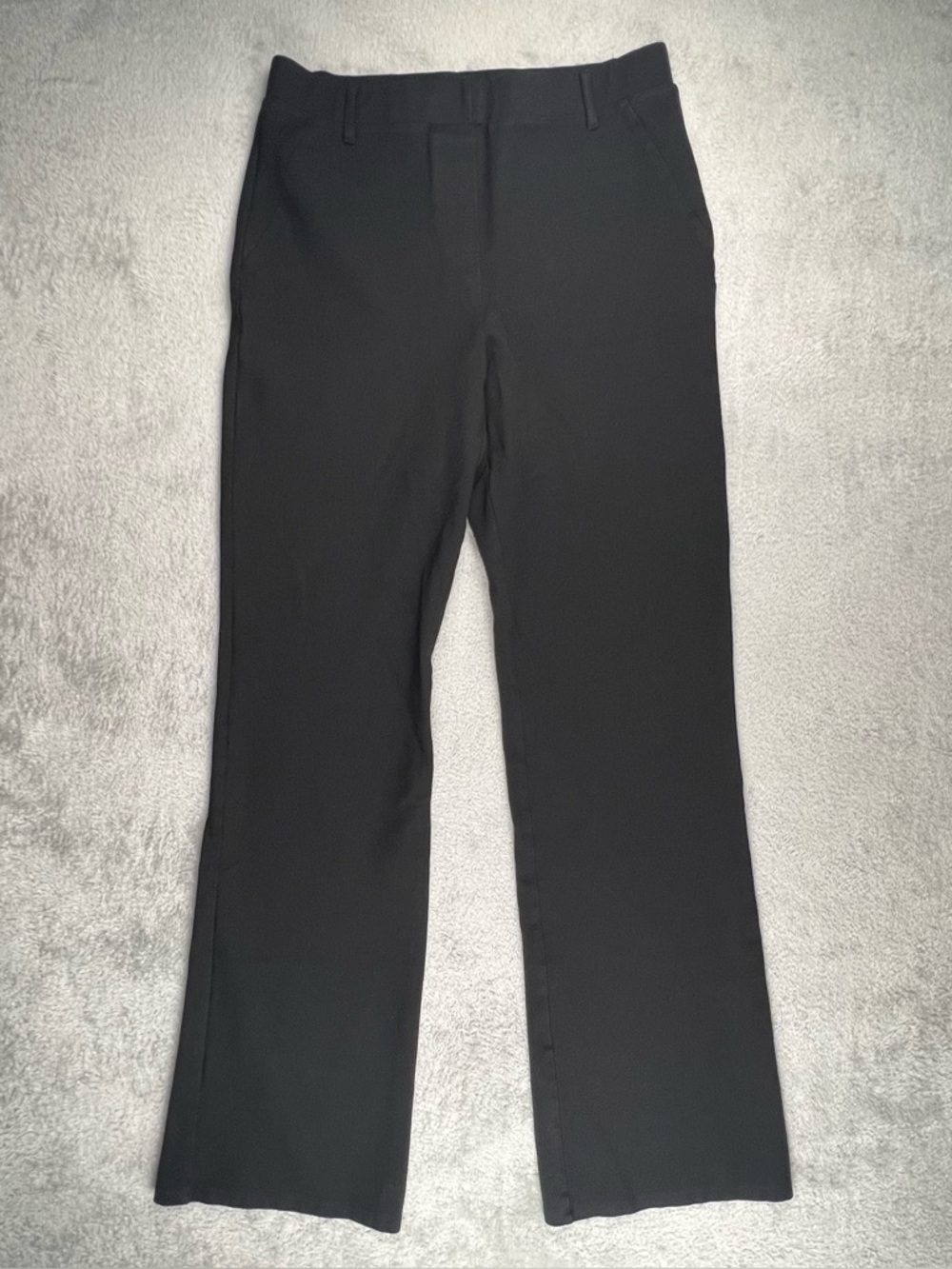 Quince Black High Rise Pull On Ultra Stretch Ponte Straight Leg Pants sz M